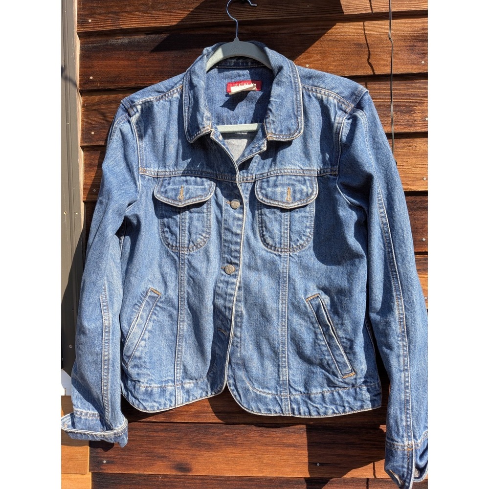 Vintage Y2K 90's Zena Denim Trucker Barn Jean jacket cotton size Large